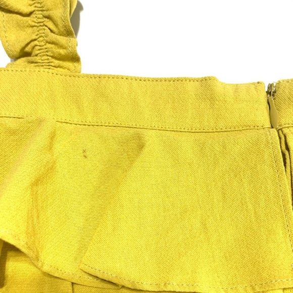 Essue Mustard Yellow Tier Ruffle Crop Top Medium - Picture 9 of 9
